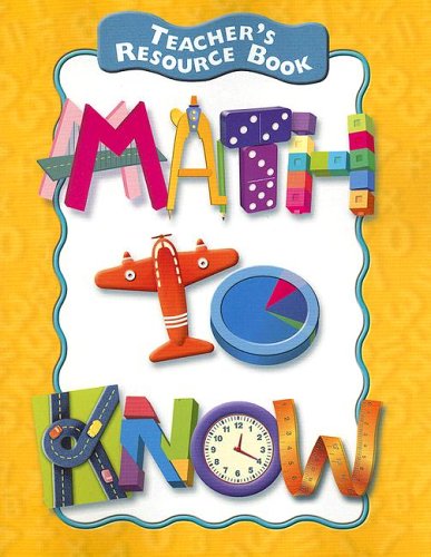 Beispielbild fr Teacher's Resource Book, Math to Know zum Verkauf von Jenson Books Inc