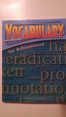 Stock image for Vocabulary for Achievement : Third Course for sale by Better World Books