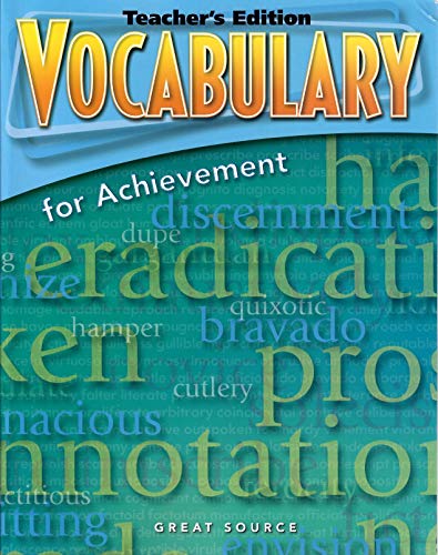 9780669517644: GRT SOURCE VOCABULARY FOR ACHI: Teacher Edition Grade 9 (Vocabulary for Achievement)
