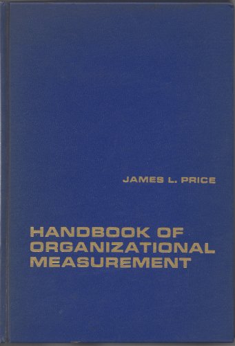 Beispielbild fr Handbook of Organizational Measurement zum Verkauf von Better World Books