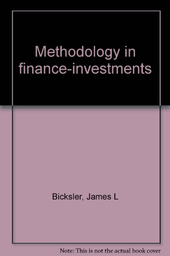 Methodology in finance-investments (9780669757620) by Bicksler, James L