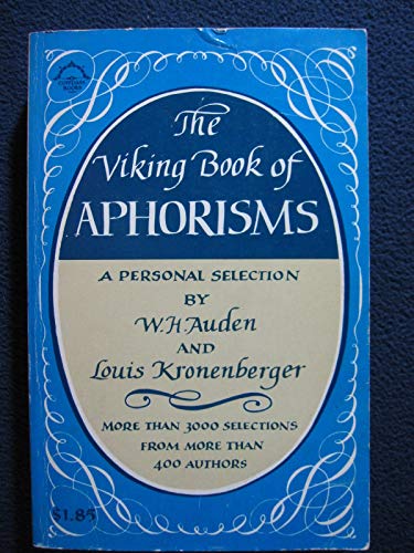 9780670001897: Aphorisms, The Viking Book of