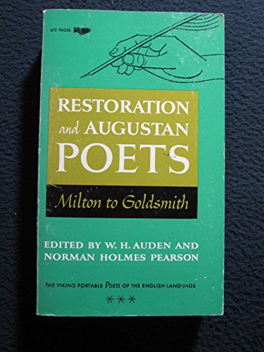 Beispielbild fr Portable Poets of the English Language, Restoration and Augustan: 2 zum Verkauf von HPB Inc.
