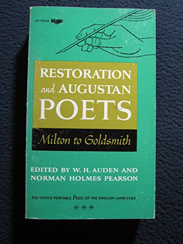 Portable Poets of the English Language, Restoration and Augustan: 2 (9780670010516) by Auden, W. H.; Pearson, Norman Holmes