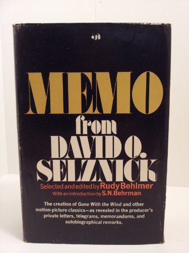 Beispielbild fr Memo from David O Selznick zum Verkauf von Top Notch Books