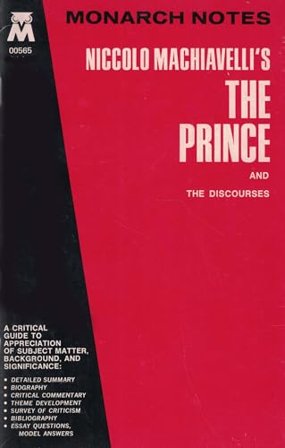 Stock image for Niccolo Machiavelli's The Prince and The Discourses (Monarch Notes) for sale by Wonder Book
