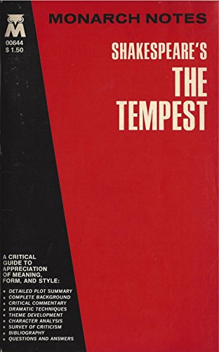 Shakespeare's the Tempest (Monarch notes & study guides) - William Shakespeare