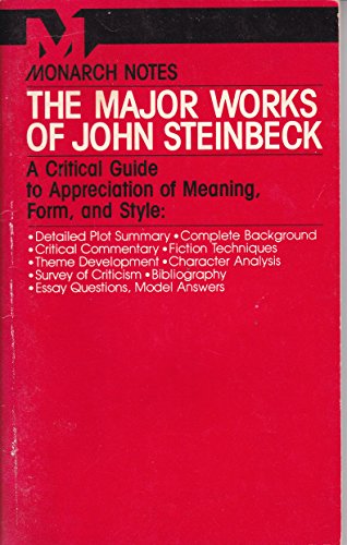 Beispielbild fr The Major Works of John Steinbeck. [A critical Guide providing complete Understanding of the great Works and Ideas - An in-depth Analysis of the Form, Meaning and Style by Means of: Complete Background, Plot Discussion, Theme Development, Character Analysis, Critical Commentary, Questions & Answers, Guide to Research]. zum Verkauf von Steamhead Records & Books