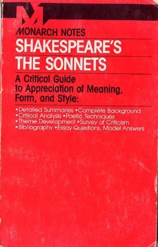 Stock image for William Shakespeare's "the Sonnets" (Monarch notes & study guides) for sale by AwesomeBooks