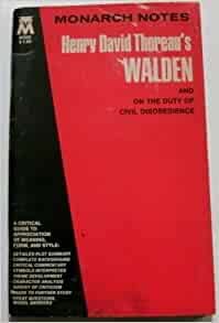 Stock image for Monarch Notes on Henry David Thoreau's Walden and On The Duty Of Civel Disobedience for sale by gearbooks