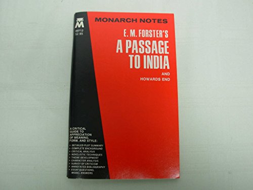 Imagen de archivo de Monarch Notes on Forster's Passage to India and Howards End a la venta por Better World Books: West