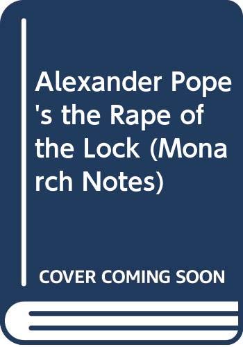 9780671007881: Alexander Pope's "the Rape of the Lock" (Monarch notes)