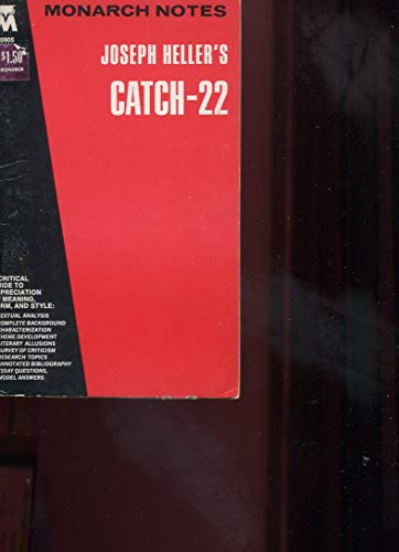Imagen de archivo de Joseph Heller's Catch 22 (Monarch Notes) a la venta por The Book Spot