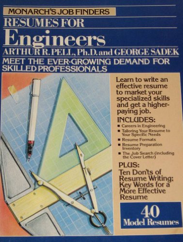 Imagen de archivo de Monarch's Job Finders Resumes for Engineers a la venta por Modetz Errands-n-More, L.L.C.