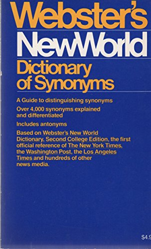 Stock image for Webster's New World Dictionary of Synonyms: Adapted from Material in Webster's New World Dictionary of the American Language, Second College Edition for sale by ThriftBooks-Atlanta