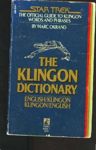 Stock image for The Klingon Dictionary: English/Klingon Klingon/English for sale by Front Cover Books