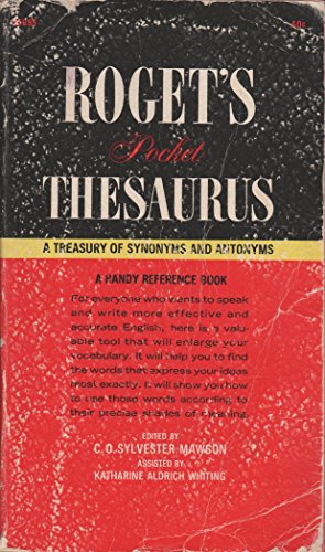 Imagen de archivo de Roget's Pocket Thesaurus a la venta por gearbooks