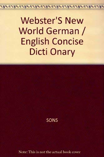 9780671638153: Webster'S New World German / English Concise Dicti Onary
