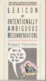 Beispielbild fr Lexicon of Intentionally Ambiguous Recommendations zum Verkauf von Jenson Books Inc