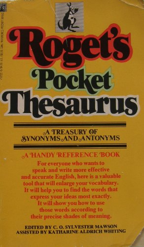 9780671722227: Roget's Pocket Thesaurus by Mawson (1990-01-02)