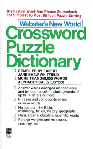 Beispielbild fr Webster'S New World Crossword Puzzle Dictionary: Third Edition zum Verkauf von HPB-Diamond