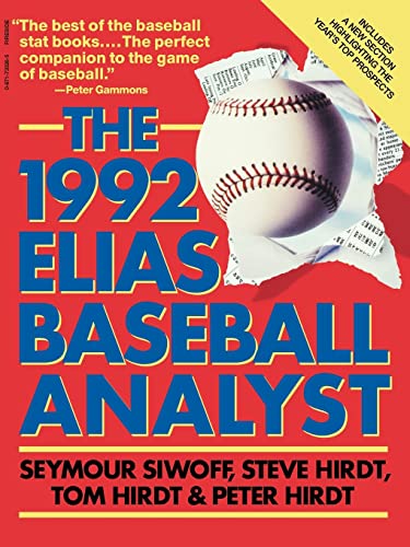 Stock image for Elias Baseball Analyst 1992 for sale by Better World Books