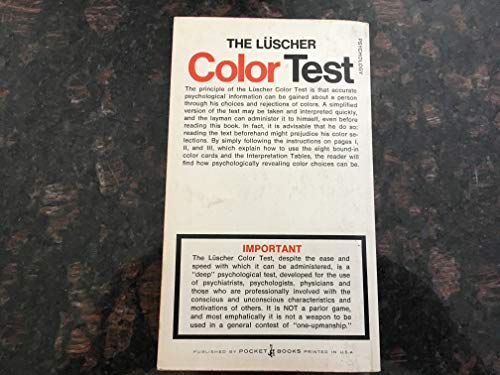Imagen de archivo de Luscher Color Test a la venta por Better World Books