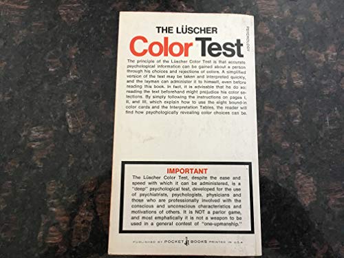 Stock image for Luscher Color Test for sale by Better World Books