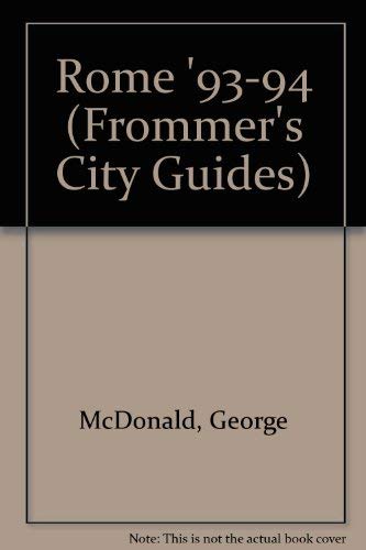 Beispielbild fr Frommer's City Guide to Rome, 1993-1994 zum Verkauf von SecondSale