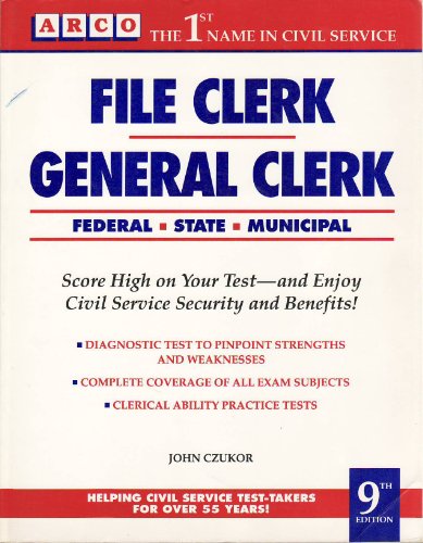 Stock image for File Clerk - General Clerk : Federal - State - Municipal for sale by Better World Books: West