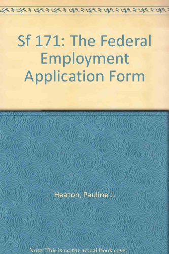 9780671891565: Sf 171: The Federal Employment Application Form