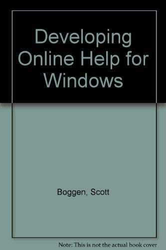 Beispielbild fr Developing Online Help for Windows/Book and Disk zum Verkauf von medimops