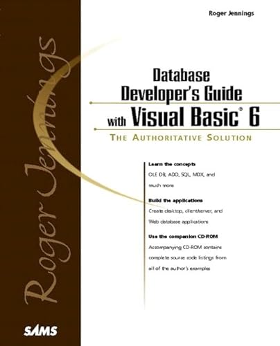Beispielbild fr Roger Jennings Database Developer's Guide with Visual Basic 6 [With Features Source Code & Demonstration Databases.] zum Verkauf von ThriftBooks-Dallas