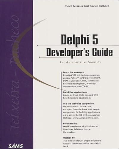 9780672317811: Delphi 5 Developer'S Guide. With Cd-Rom