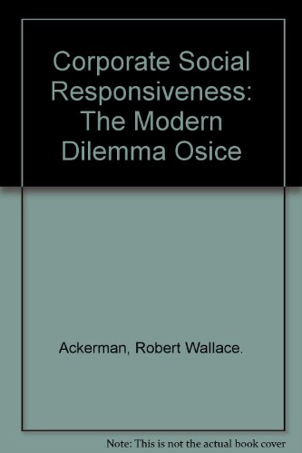 9780672510144: Corporate Social Responsiveness: The Modern Dilemma Osice