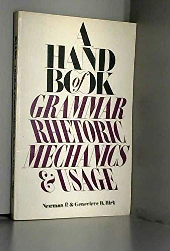 9780672632754: A Handbook of Grammar, Rhetoric, Mechanics, and Usage