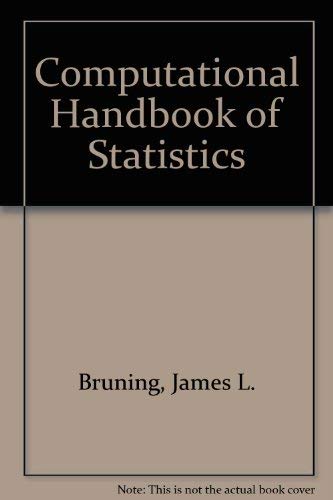 Beispielbild fr Computational Handbook of Statistics zum Verkauf von Better World Books