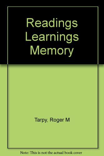 Imagen de archivo de Readings in Learning and Memory a la venta por Better World Books: West