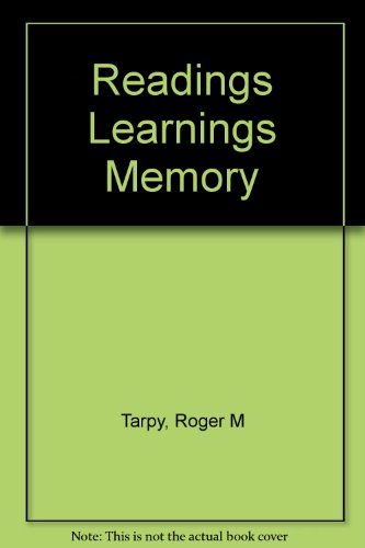 Stock image for Readings in Learning and Memory for sale by Better World Books Ltd