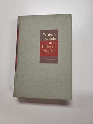 Imagen de archivo de Writer's Guide and Index to English a la venta por Better World Books: West