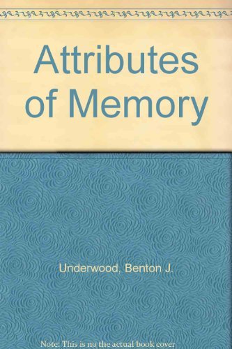 Imagen de archivo de Attributes Memory a la venta por Better World Books: West