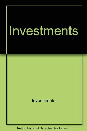 Imagen de archivo de Investments (Robert S. Hamada series in finance) a la venta por HPB-Red