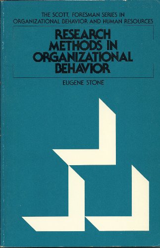 Imagen de archivo de Research Methods in Organizational Behavior (Scott Foresman Series in Management and Organizations) a la venta por Front Cover Books