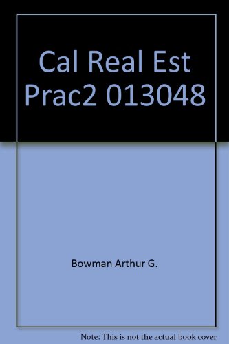 Stock image for Cal Real Est Prac2 013048 for sale by Bank of Books