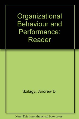 Beispielbild fr Readings in organizational behavior and performance zum Verkauf von Robinson Street Books, IOBA