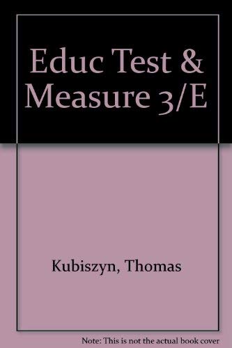 Stock image for Educational Testing and Measurement, 3rd Edition for sale by HPB-Red