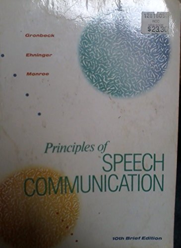 9780673187086: Principles of Speech Communication