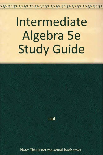 Stock image for Intermediate Algebra 5e Study Guide for sale by HPB-Red