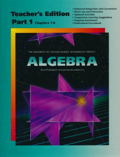 Beispielbild fr Algebra, Part 1, Teacher's Edition (University of Chicago School Mathematics Project) zum Verkauf von Better World Books