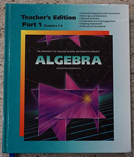 Beispielbild fr Algebra Teacher Edition (University of Chicago School Mathematics Project, Part 1 Chapters 1-6) zum Verkauf von Better World Books